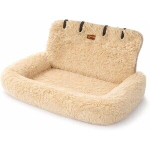 Pelsbarn Car Dog Bed Seat Large Beige 2.0 Safety Comfort Machine Washable